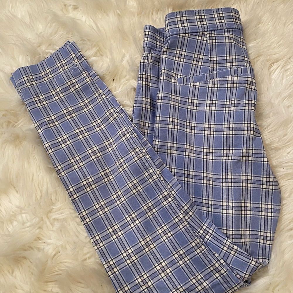 Blue and White Hollister plaid pants